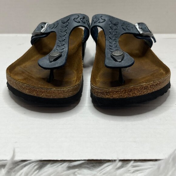 BIrkenstock Tatami Blue Braided Suede Thon Cork Sandals Size 36 - Picture 6 of 9